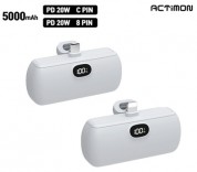 [엑티몬]PD20W일체형보조배터리5000mah C타입,8P